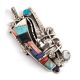 SILVER MULTI-STONE PENDANT BY VERNON BEGAYE (NAVAJO)