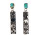 SILVER & TURQUOISE PETROGLYPH EARRINGS BY ALEX SANCHEZ (NAVAJO/ZUNI)