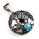 SILVER & TURQUOISE SEED POT PENDANT BY ALEX SANCHEZ (NAVAJO/ZUNI)