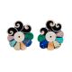 MULTI-STONE INLAY EARRINGS BY MARY TAFOYA (SANTO DOMINGO)