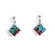 SILVER MULTI-STONE MICRO INLAY EARRINGS BY CARL CLARK (NAVAJO)