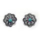 SILVER & TURQUOISE STUD EARRINGS BY DALE MORGAN (NAVAJO)