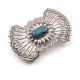 SILVER & TURQUOISE BELT BUCKLE BY NELSON MORGAN (NAVAJO)
