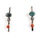SILVER, TURQUOISE & CORAL EARRINGS BY VERNON BEGAYE (NAVAJO)