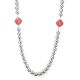 SILVER & RHODOCHROSITE BEADED NECKLACE BY DEBBIE SILERSMITH (NAVAJO)