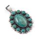 SILVER & TURQUOISE CLUSTER PENDANT BY MILDRED PARKHURST (NAVAJO)