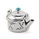 MINIATURE SILVER TEA POT SMALL BY WESLEY WHITMAN (NAVAJO)