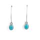 SILVER & TURQUOISE WIRE DROP EARRINGS BY K. RAMONE (NAVAJO)