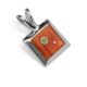 SPINY OYSTER, TURQUOISE & SILVER SQUARE PENDANT BY VERONICA BENALLY (NAVAJO)