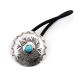 SILVER & TURQUOISE STAMPED PONYTAIL HOLDER BY JENNIE BLACKGOAT (NAVAJO)