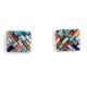 MULTI-STONE INLAY SHELL STUD EARRINGS BY CHARLENE REANO (SAN FELIPE)