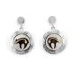 SILVER & GOLD ACCENT BEAR EARRINGS BY ROBERT TAYLOR (NAVAJO)