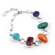 SILVER & MULTI-STONE LINK BRACELET BY MILDRED PARKHURST (NAVAJO)