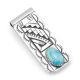 SILVER & TURQUOISE MONEY CLIP BY PETER NELSON (NAVAJO)