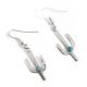 SILVER & TURQUOISE SAGUARO CACTUS EARRINGS BY EDITH KEE (NAVAJO)