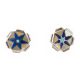 SILVER MULTI-STONE INLAY STUD EARRINGS BY F + S HOOEE (ZUNI)