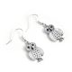 SILVER MOTHER OF PEARL OWL EARRINGS BY REGINDA KALLESTEWA (ZUNI)