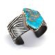 MORENCI TURQUOISE, GOLD & SILVER CUFF BRACELET BY JARED CHAVEZ (SAN FELIPE)