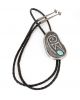 STERLING SILVER & TURQUOISE BOLO TIE BY PRESTON MONONGYE (HOPI)