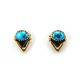 YELLOW GOLD & TURQUOISE STUD EARRINGS BY AN ARTIST ONCE KNOWN (NAVAJO)