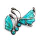 SILVER & TURQUOISE PIN BY LEEKA DEYUSE (ZUNI)