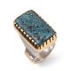 SILVER, GOLD & NEVADA TURQUOISE RING BY CHARLES LOLOMA (HOPI)