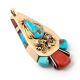 GOLD, MULTI-STONE INLAY PENDANT BY CARL CLARK (NAVAJO)
