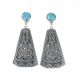Sterling silver & turquoise turtle earrings by Gary Nez (Navajo)