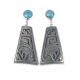 Sterling silver & turquoise bear earrings by Gary Nez (Navajo)