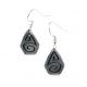 Sterling silver overlay earrings by Merle Namoki (Hopi)