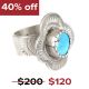STERLING SILVER & TURQUOISE RING BY DANIEL JIM (NAVAJO)