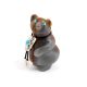 PICASSO MARBLE, TURQUOISE & SILVER BEAR FETISH BY EDDINGTON HANNAWEEKE (ZUNI)
