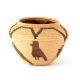 POLYCHROME BIRD BASKET BY AN ARTIST ONCE KNOWN (PANAMINT)