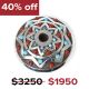 STERLING SILVER SEED POT WITH TURQUOISE & CORAL BY MARK CALLADITTO (NAVAJO)