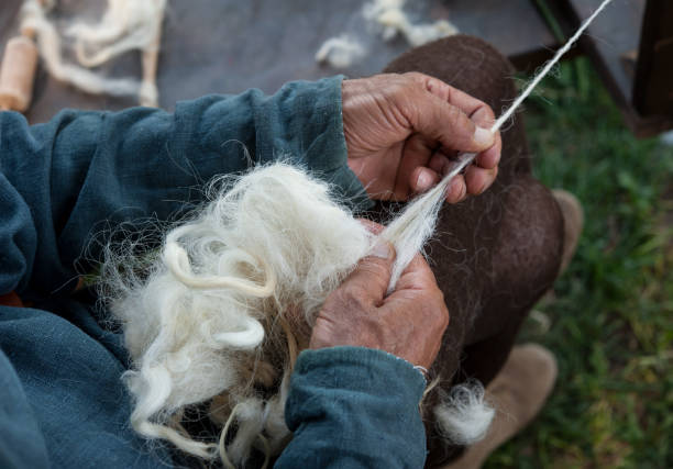 wool being handspun